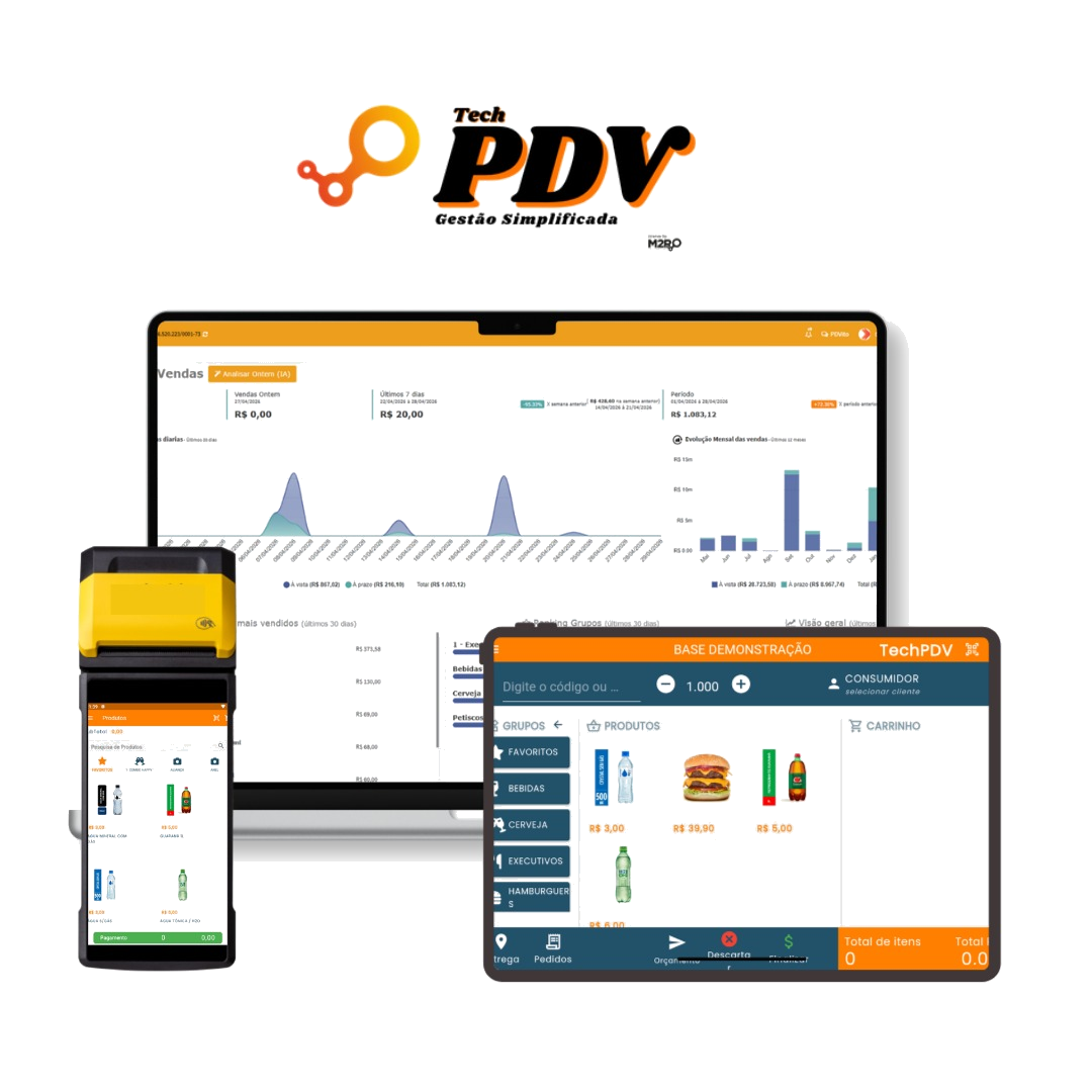 TechPDV — gestão simplificada em SmartPOS, smartphones e computadores